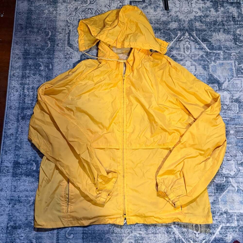 Woolrich Vintage Yellow Full Zip Hooded Windbreaker Jacket